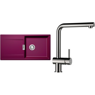 Set Schock S8-3 (dřez Mono D-100L Berry + baterie Epos Nerezový vzhled)