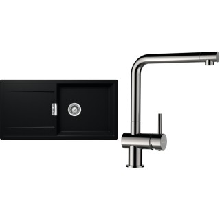 Set Schock S8-3 (dřez Mono D-100L Puro + baterie Epos Nerezový vzhled)