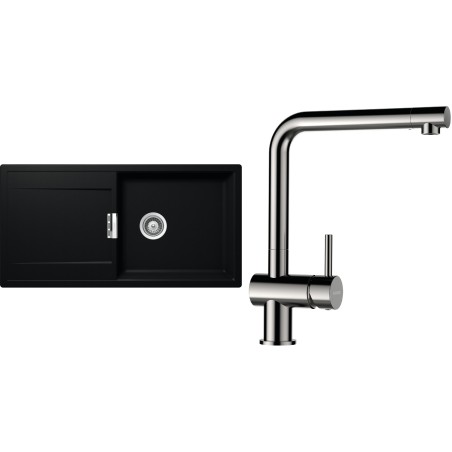 Set Schock S8-3 (dřez Mono D-100L Puro + baterie Epos Nerezový vzhled)