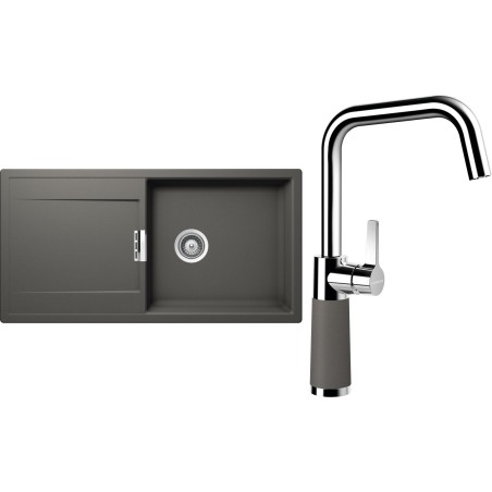 Set Schock S8-8 (dřez Mono D-100L Silverstone + baterie SC-530 Silverstone)