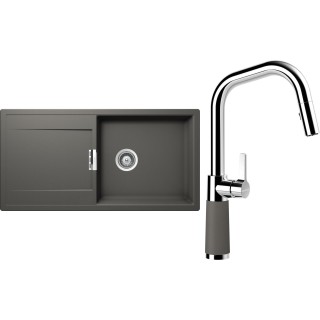 Set Schock S8-9 (dřez Mono D-100L Silverstone + baterie SC-530.120 Silverstone)