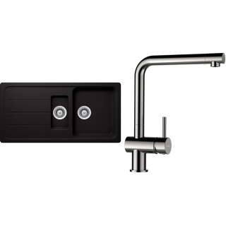 Set Schock S29-5 (dřez Formhaus D-150L Nero + baterie Epos Nerezový vzhled)