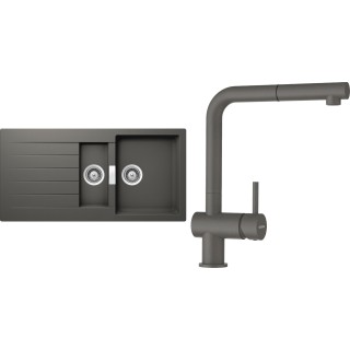 Set Schock S3-2 (dřez Signus D-150 Silverstone + baterie Epos.120 Silverstone)