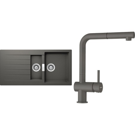 Set Schock S3-2 (dřez Signus D-150 Silverstone + baterie Epos.120 Silverstone)