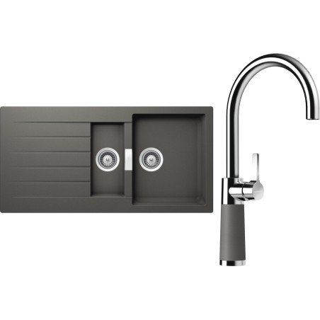 Set Schock S3-6 (dřez Signus D-150 Silverstone + baterie SC-520 Silverstone)