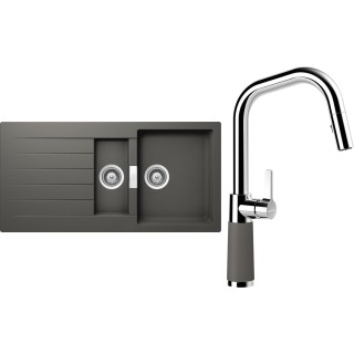 Set Schock S3-9 (dřez Signus D-150 Silverstone + baterie SC-530.120 Silverstone)