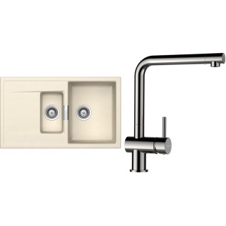 Set Schock S7-3 (dřez Mono D-150 Magnolia + baterie Epos Nerezový vzhled)