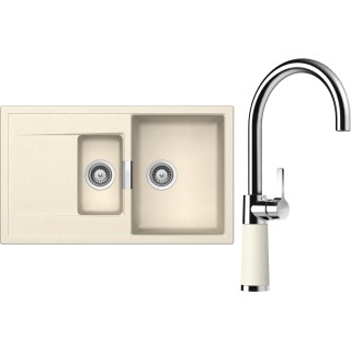 Set Schock S7-6 (dřez Mono D-150 Magnolia + baterie SC-520 Magnolia)