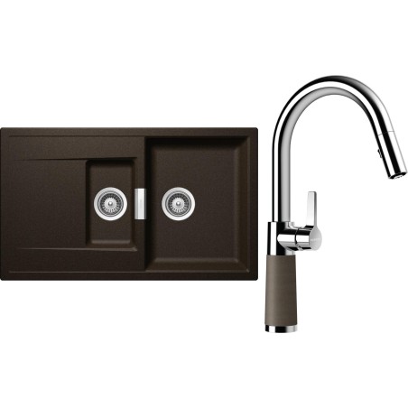 Set Schock S7-7 (dřez Mono D-150 Bronze + baterie SC-520.120 Bronze)