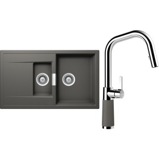 Set Schock S7-9 (dřez Mono D-150 Silverstone + baterie SC-530.120 Silverstone)