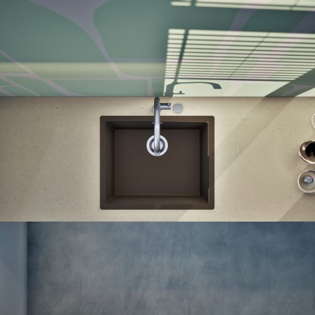 Kuchyňský dřez Schock Kaia N-100L Bronze, montáž do roviny