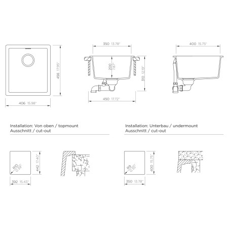 Kuchyňský dřez Schock Kaia N-100S Berry, horní montáž
