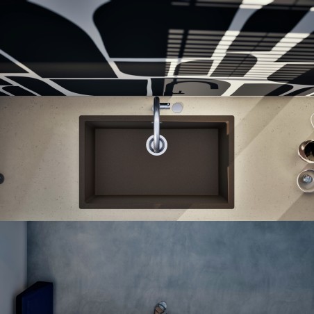 Kuchyňský dřez Schock Kaia N-100XL Bronze, montáž do roviny