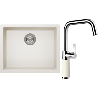 Set Schock S14-8 (dřez Kaia N-100L Magnolia + baterie SC-530 Magnolia)