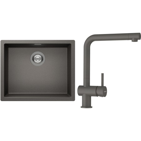 Set Schock S14-1 (dřez Kaia N-100L Silverstone + baterie Epos Silverstone)