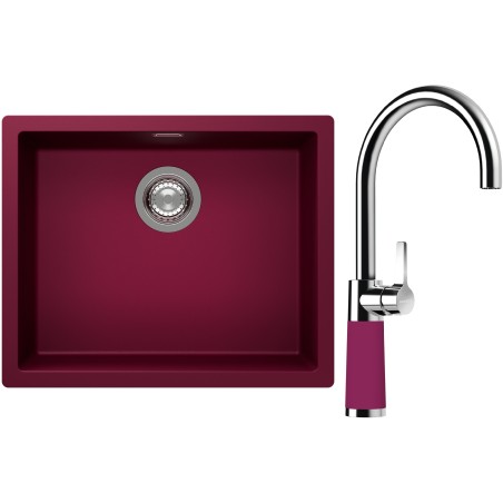 Set Schock S14-6 (dřez Kaia N-100L Berry + baterie SC-520 Berry)