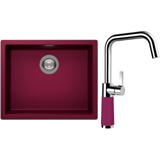 Set Schock S14-8 (dřez Kaia N-100L Berry + baterie SC-530 Berry)