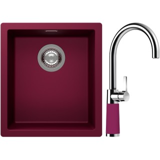 Set Schock S12-6 (dřez Kaia N-100S Berry + baterie SC-520 Berry)