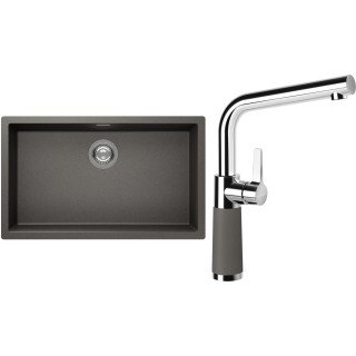 Set Schock S15-10 (dřez Kaia N-100XL Silverstone + baterie SC-540 Silverstone)