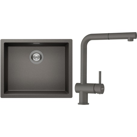 Set Schock S14-2 (dřez Kaia N-100L Silverstone + baterie Epos.120 Silverstone)