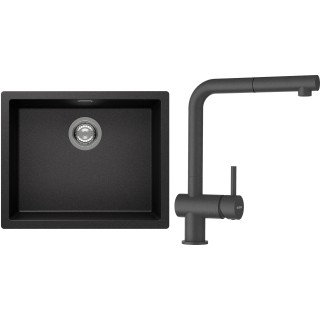 Set Schock S14-2 (dřez Kaia N-100L Stone + baterie Epos.120 Stone)