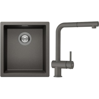 Set Schock S12-2 (dřez Kaia N-100S Silverstone + baterie Epos.120 Silverstone)