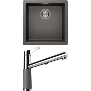 Set Schock S13-5 (dřez Kaia N-100 Silverstone + baterie SC-510.120 Silverstone)