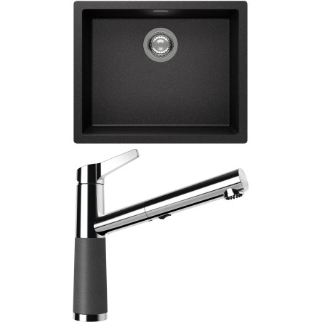 Set Schock S14-5 (dřez Kaia N-100L Stone + baterie SC-510.120 Stone)