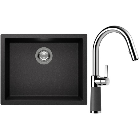 Set Schock S14-7 (dřez Kaia N-100L Stone + baterie SC-520.120 Stone)