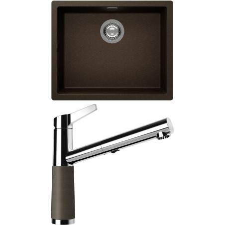 Set Schock S14-5 (dřez Kaia N-100L Bronze + baterie SC-510.120 Bronze)