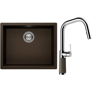 Set Schock S14-9 (dřez Kaia N-100L Bronze + baterie SC-530.120 Bronze)