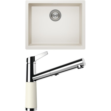 Set Schock S14-5 (dřez Kaia N-100L Magnolia + baterie SC-510.120 Magnolia)