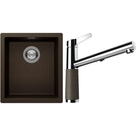 Set Schock S12-5 (dřez Kaia N-100S Bronze + baterie SC-510.120 Bronze)