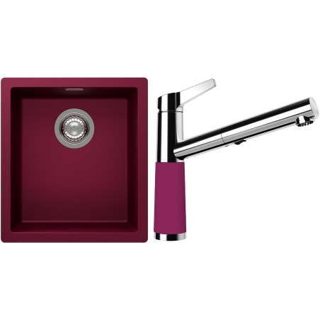 Set Schock S12-5 (dřez Kaia N-100S Berry + baterie SC-510.120 Berry)