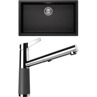 Set Schock S15-5 (dřez Kaia N-100XL Stone + baterie SC-510.120 Stone)