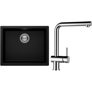 Set Schock S14-12 (dřez Kaia N-100L Magma + baterie Epos Chrom)