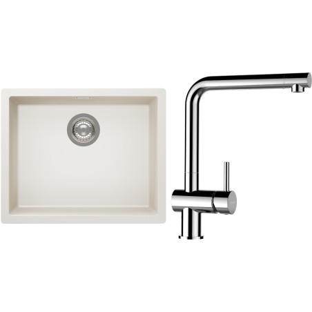 Set Schock S14-12 (dřez Kaia N-100L Magnolia + baterie Epos Chrom)