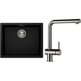 Set Schock S14-3 (dřez Kaia N-100L Magma + baterie Epos Nerezový vzhled)