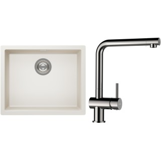 Set Schock S14-3 (dřez Kaia N-100L Magnolia + baterie Epos Nerezový vzhled)