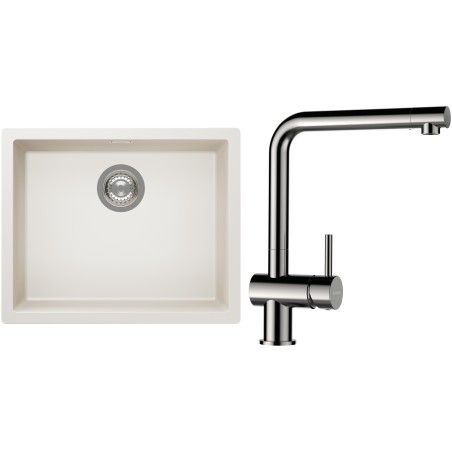 Set Schock S14-3 (dřez Kaia N-100L Magnolia + baterie Epos Nerezový vzhled)