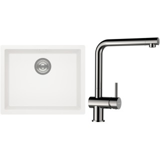 Set Schock S14-3 (dřez Kaia N-100L Polaris + baterie Epos Nerezový vzhled)