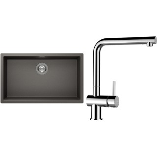 Set Schock S15-12 (dřez Kaia N-100XL Silverstone + baterie Epos Chrom)