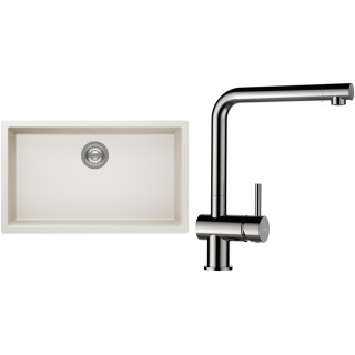 Set Schock S15-3 (dřez Kaia N-100XL Magnolia + baterie Epos Nerezový vzhled)