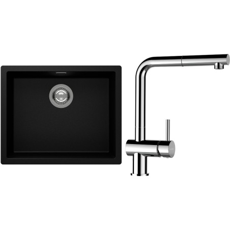 Set Schock S14-13 (dřez Kaia N-100L Puro + baterie Epos.120 Chrom)