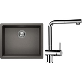 Set Schock S14-13 (dřez Kaia N-100L Silverstone + baterie Epos.120 Chrom)