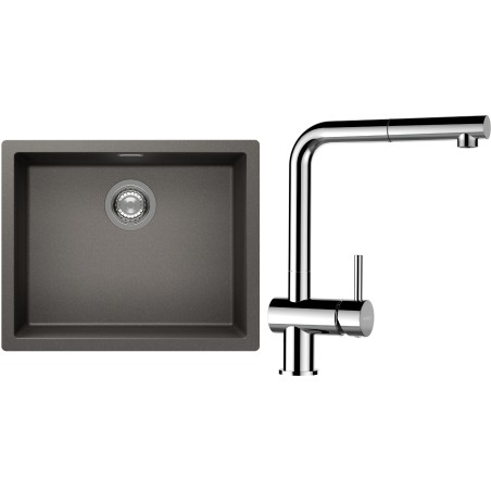 Set Schock S14-13 (dřez Kaia N-100L Silverstone + baterie Epos.120 Chrom)