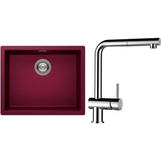 Set Schock S14-13 (dřez Kaia N-100L Berry + baterie Epos.120 Chrom)