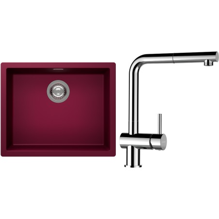 Set Schock S14-13 (dřez Kaia N-100L Berry + baterie Epos.120 Chrom)