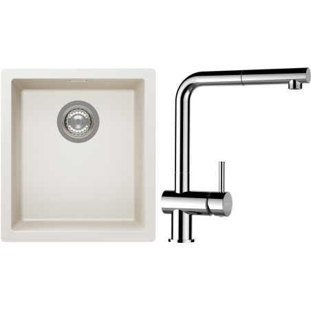 Set Schock S12-13 (dřez Kaia N-100S Magnolia + baterie Epos.120 Chrom)