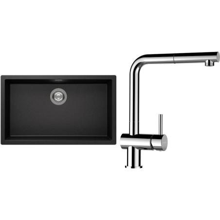 Set Schock S15-13 (dřez Kaia N-100XL Stone + baterie Epos.120 Chrom)